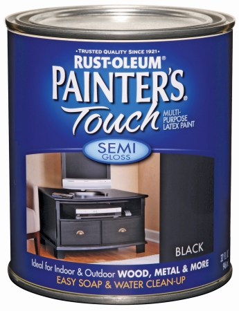 Picture of Rustoleum 1 Quart Semi Gloss Black Painters Touch Multi-Purpose Paint  1974-502
