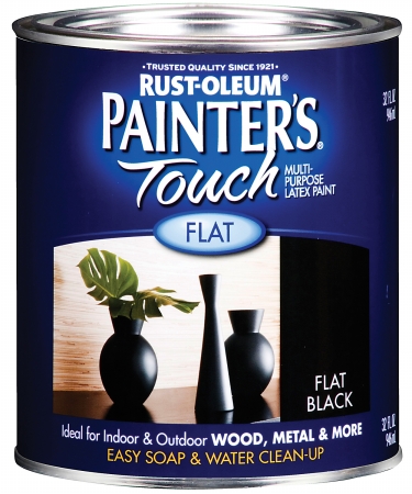 Picture of Rustoleum 1 Quart Flat Black Painters Touch Multi-Purpose Paint  1976-502