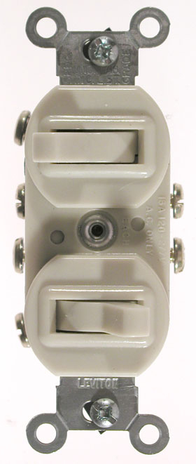 Leviton White Commercial Grade 3Way AC Combination Switch Toggle  0325243W