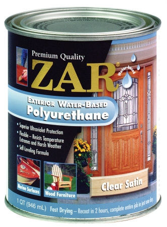 1 Quart Clear Satin Zar Exterior Water Based Polyurethane  327