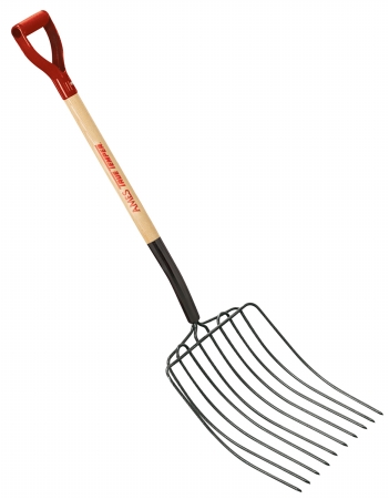 Ames 10-Tine Ensilage Fork with D-Grip Redwood Handle - 1829500