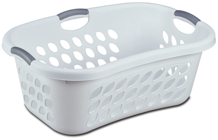 Sterilite White Hip Holder Laundry Basket 12108006 - Pack of 6