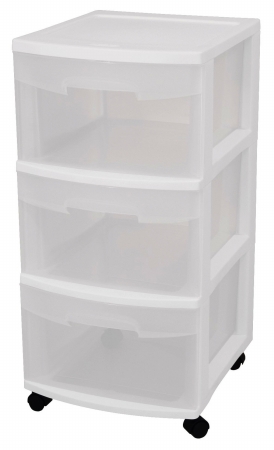 Picture of Sterilite 3 Drawer White Storage Cart 28308002 