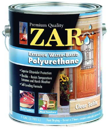 1 Gallon Clear Satin Zar Exterior Water Based Polyurethane 32 - Pack of 2