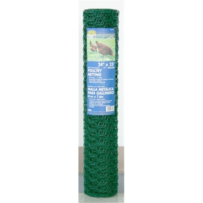 Mat 24in. x 25ft. 1in. Mesh PVC Coated Green Poultry Netting 308452B