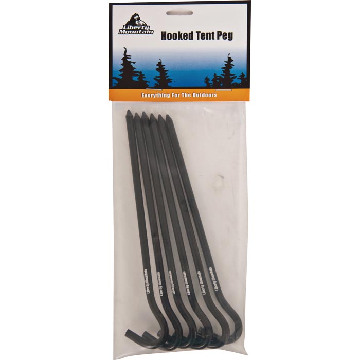 7in. Aluminum Hooked Tent Peg - 6 Pack