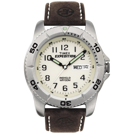 Picture of Men s Timex Expedition Watch with Leather Strap - Silver/Brown