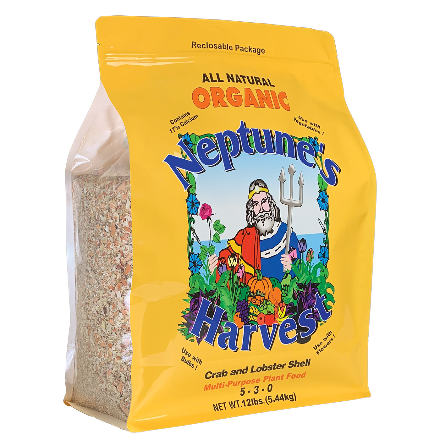 Neptune's Harvest 1198688  Organic Crab Shell Multi-Purpose Fertilizer- 1-0-2- 12 pound pail