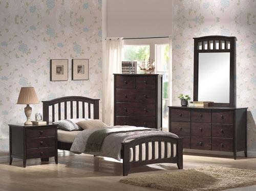 Picture of ACME Furniture 04980T Twin Bed - Dark Walnut