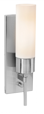 Picture of Access Lighting 50562-BS-OPL Aqueous 1 Light Opal Glass Wall Fixture with On-Off Switch - Brushed Steel