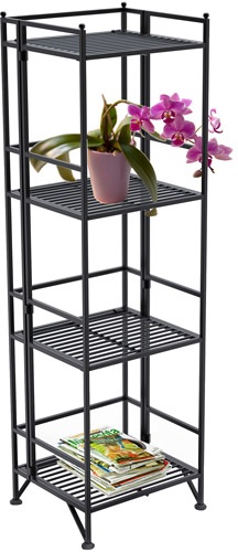 Picture of Convenience Concepts 8017B X-Tra Storage 4 Tier Black Folding Metal Shelf by Convenience Concepts