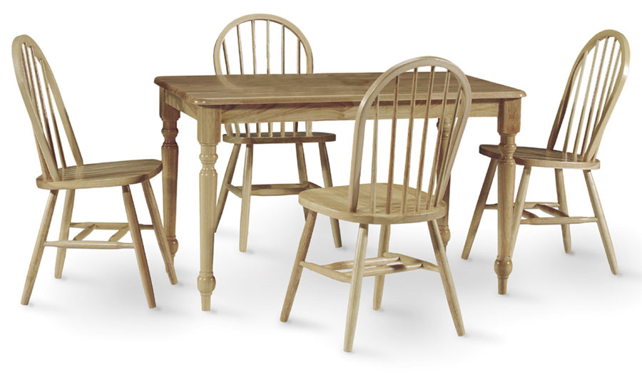 Picture of International Concepts K01-3048-C212-4 5-Piece Rectangular Dinette Table & Chair Set in Natural