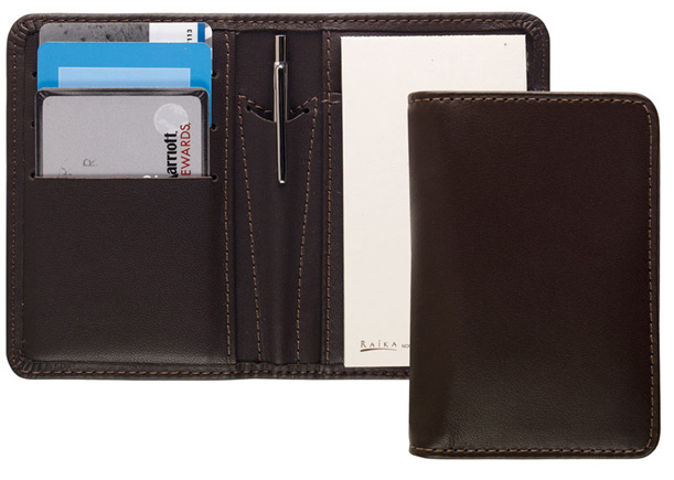 Picture of Raika RM 128 BROWN Card Note Case with Pen - Brown