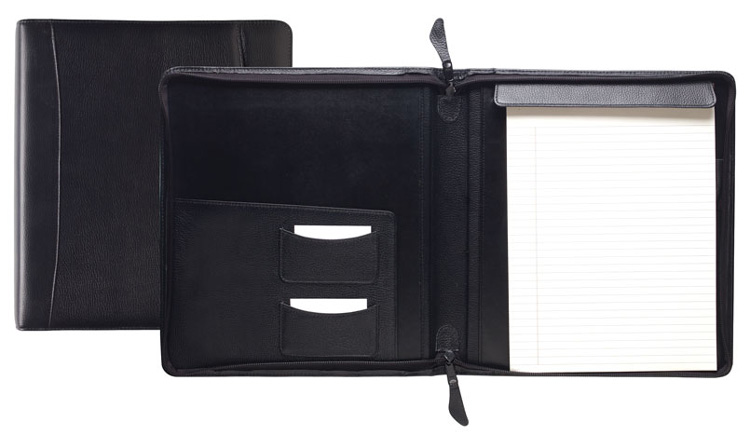 Picture of Raika RO 143 BLK 11.5in. x 12.5in. Standard Zipper Writing Pad - Black
