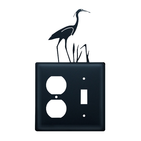 Picture of Village Wrought Iron EOS-133 Heron Outlet and Switch Cover - Black