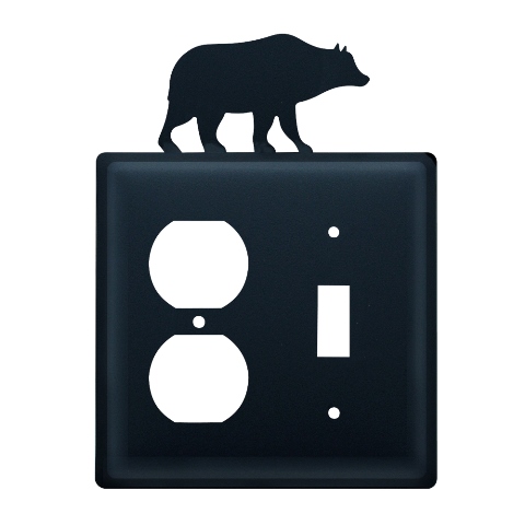 Picture of Village Wrought Iron EOS-14 Bear Outlet and Switch Cover - Black