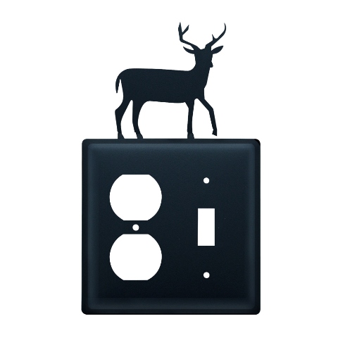 Picture of Village Wrought Iron EOS-3 Deer Outlet and Switch Cover - Black