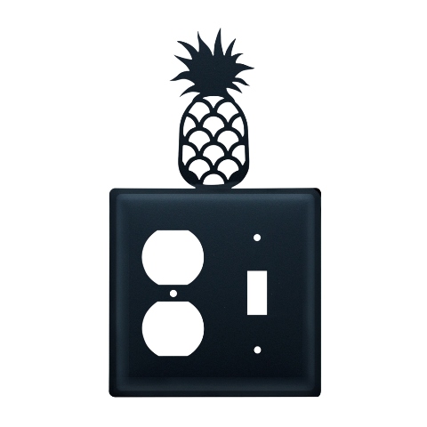 Picture of Village Wrought Iron EOS-44 Pineapple Outlet and Switch Cover - Black