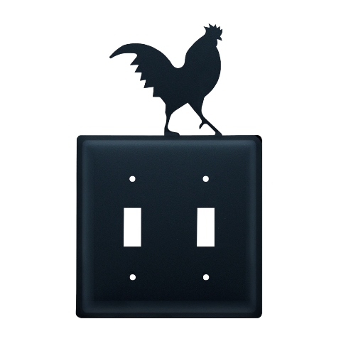 Picture of Village Wrought Iron ESS-1 Rooster Switch Cover Double - Black