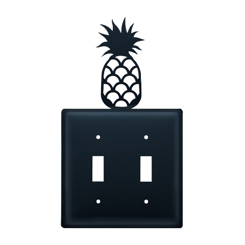 Picture of Village Wrought Iron ESS-44 Pineapple Switch Cover Double - Black
