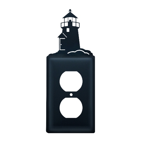 Picture of Village Wrought Iron EO-10 Lighthouse Outlet Cover-Black
