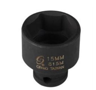 Sunex SUN815M .25in. Drive Standard 6 Point Impact Socket - 15mm