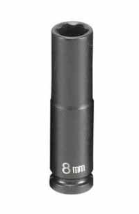 1/4" Drive, 8mm Size, Metric Socket, 6s Points, 8mm,1/4"D,Impact,6pt.,D