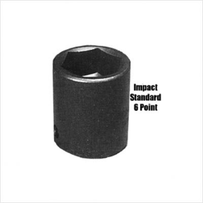3/8 in Drive Impact Socket Standard Socket, black oxide, Metric, 12mm, 1-3/16in.L, Hex