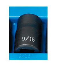 1/2" Drive, 9/16 Size, SAE Socket, 12 Points, 9/16",1/2"D,12pt.