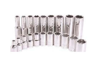 1/4" Drive, 15mm Metric Socket, 6 Points, Deep Chrome 6Pt,1/4"Dr,15mm