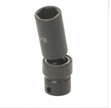 3/8" Drive, 21mm Size, Metric Socket, 6 Points, 21mm,3/8D Impact,Univ 6pt.,D