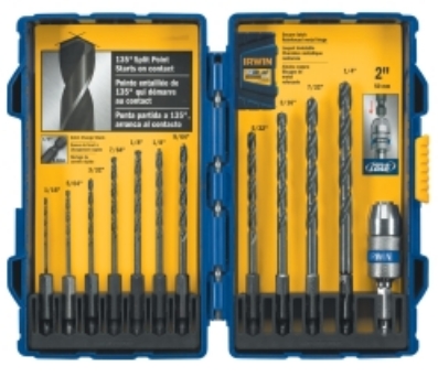 Drill Bit Set, Black Oxide, Hex Shank, 12-Piece
