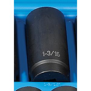 1/2" Drive, 1-3/16 Size, SAE Socket, 12 Points, 1-3/16",1/2"D,12pt. D