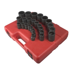 50in. Drive 12 Point Metric Impact Socket Set - 26 Pieces