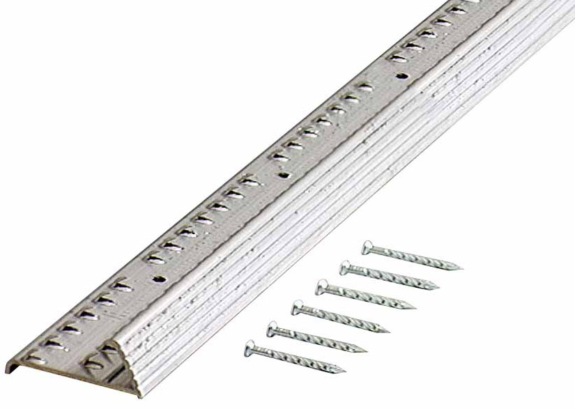 1-.38in. X 36in. Silver Fluted Carpet Gripper Teeth For Stretch-In Carp