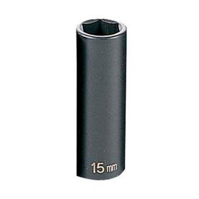 Grey Pneumatic GRE1015MD .38in. Drive Deep Metric Impact Socket - 15mm