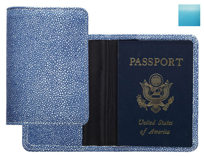 Picture of Raika RO 115 TURQUOISE Passport Cover - Turquoise