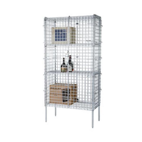 Picture of FocusFoodService FSEC183663 18 in. x 36 in. x 63 in. Chrome Security Cage