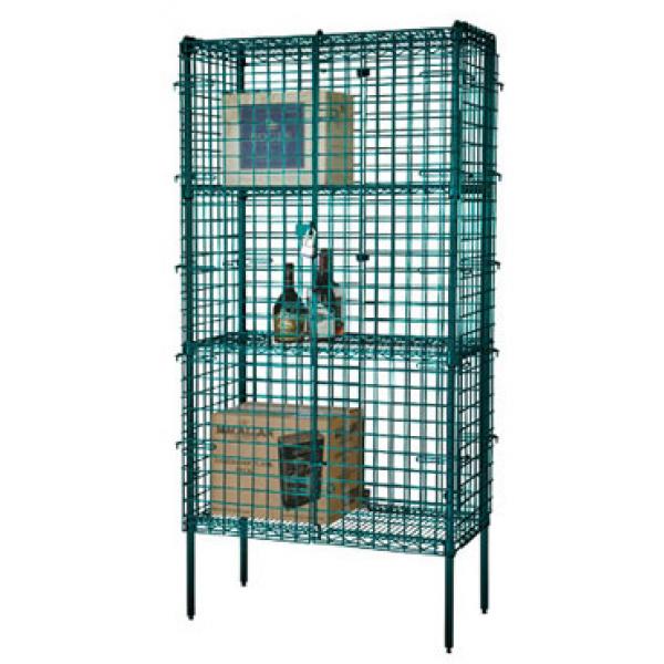 Picture of FocusFoodService FSEC243663GN 24 in. W x 36 in. L x 63 in. H Epoxy Security Cage - Green