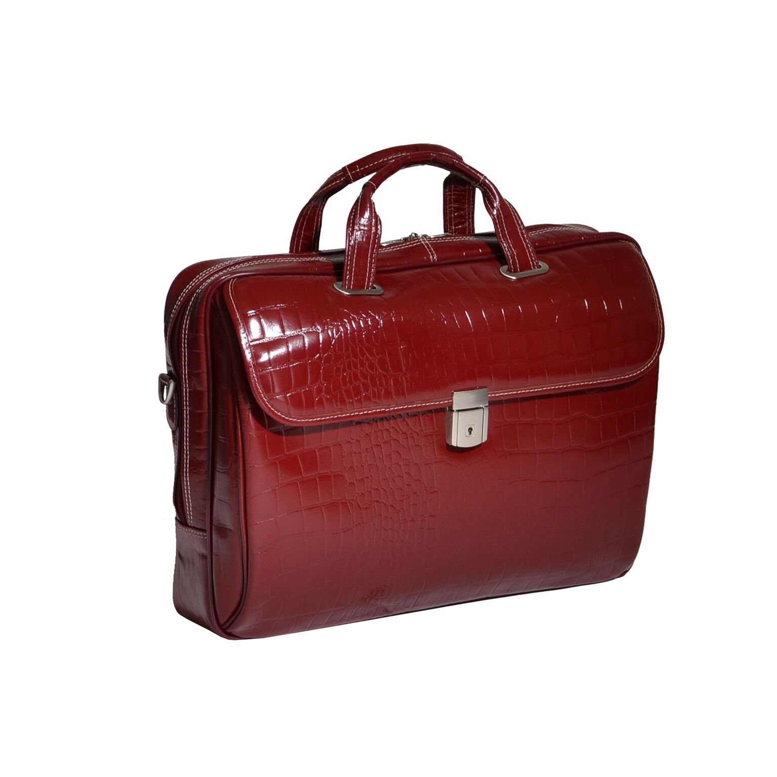 Picture of McKlein 35536 Servano Red Leather Small Ladies Laptop Brief 