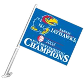 Picture of Kansas Jayhawks Flag Car Style 2008 Basketball National Champs Design