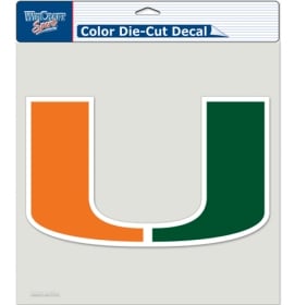 Picture of Miami Hurricanes Decal 8x8 Die Cut Color