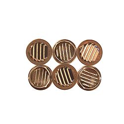 Mini Louver with Insect Screen, 1.219 in W, Round, Aluminum, Mill
