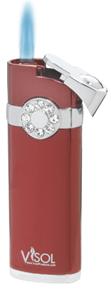 VLR700103 Lydia Metallic Red Torch Flame Lighter