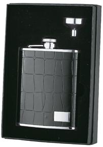 Picture of Visol VSET33 Beau Monde Crocodile Leather 6oz Flask Gift Set