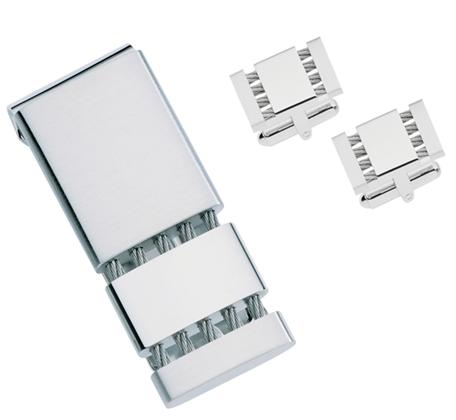 Picture of Visol VSET74 Cables Stainless Steel Money Clip and Cufflinks Gift Set