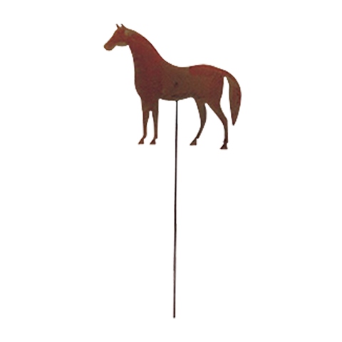 Village Wrought Iron Rusted Horse Garden Stake 35 Inches