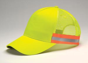 Picture of Adams Headwear 00820599192418 TRUCKER REFLECTIVE HAT TR102 YELLOW ONE SIZE FITS ALL