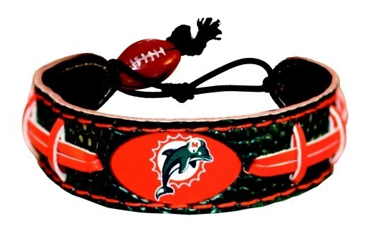 Picture of Caseys Distributing 4421402211 Miami Dolphins Team Color Football Bracelet