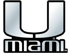 Miami Hurricanes Auto Emblem - Silver